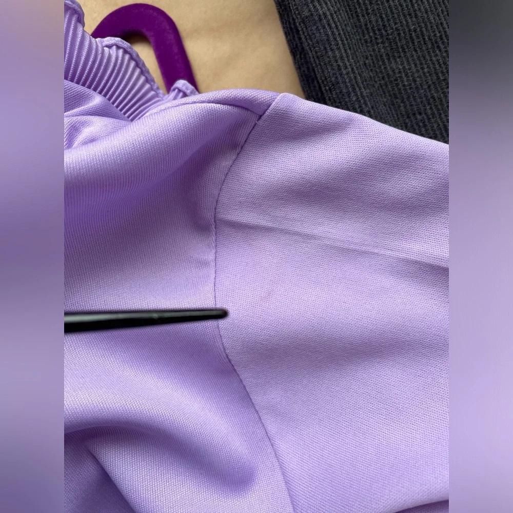 Vintage Lavender Ruffle Short Sleeved Blouse - Picture 12 of 12